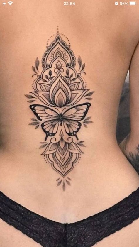 50+ Mandala Tattoo Designs: Secret Meanings & Cost - InkMatch Hand Tattoo Butterfly, Tattoo Ideas For Men Back, Butterfly Mandala Tattoo, Tato Mandala, Mandala Tattoos For Women, Mandala Tattoo Designs, Tattoo Leggings, Ankle Tattoos For Women, Tattoo Butterfly