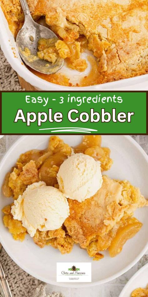 Whip up the best apple cobbler ever with just three ingredients! This quick and easy dessert combines apple pie filling with a cake mix for a homemade treat that's pure comfort food bliss. It's perfect for when you're craving apple desserts but don't have a lot of time. This might just become your new favorite cobbler recipe! Whether it's a weeknight or a special occasion, this easy cobbler is your go-to for delicious, no-fuss baking. Make it for your family tonight! Apple Pie Filling Cake, Pie Filling Cake, Easy Dumplings Recipe, Filling Cake, Apple Dump Cake, Apple Dumpling Recipe, Cake Mix Recipe, Apple Cobbler Recipe, 3 Ingredient Desserts