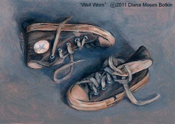 ´- Old Shoes Photography, Yellow Aesthetic Wallpapers, Converse Basketball Shoes, Shoes Artwork, Converse Basketball, Shoe Artwork, Shoe Wall Art, Aqua Paint, Still Life Paintings