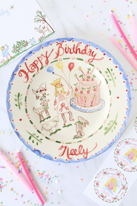 Beautiful Keepsake Gifts from Tricia Lowenfield Happy Birthday Plate, Personalized Birthday Plate, Birthday Traditions, Keepsake Gifts, Birthday Plate, Heirloom Gifts, Painted Plates, Family Tradition, First Birthday Gifts