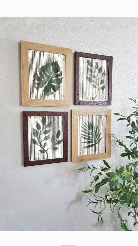 Macrame Items, Framed Botanical Prints, Macrame Home Decor, Macrame Wall Decor, Framed Botanicals, Macrame Decor, Crochet Mandala, Frame Crafts, Botanical Wall Art