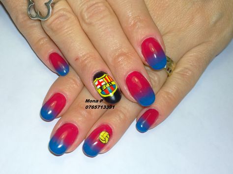 Barca Nails, Barcelona Nails, Nails Only, Nails Inspo, Nail Inspo, Nail Art, Football, Nails, Pins