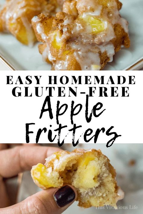 Gluten Free Apple Fritters, Gluten Free Apple, Patisserie Sans Gluten, Gluten Free Donuts, Delicious Gluten Free Recipes, Gluten Free Sweet, Gluten Free Desserts Recipes, Fritter Recipes, Homemade Gluten Free