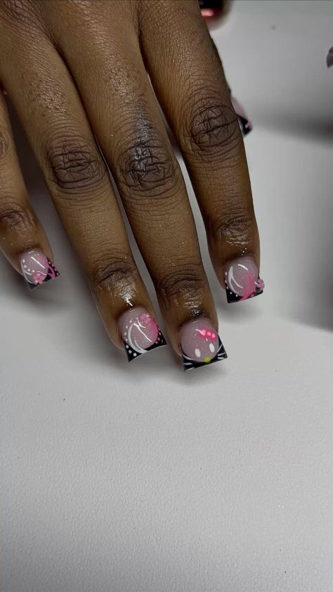 more in the telegram Short Nails For Cheerleaders, Winter Square Nails Short, Short Junk Nail Designs Square, Overlay Nails Ideas, Short Flare Nails, Crazy Short Nails, Nail Design On Natural Nails, Overlay Nail Designs, Short Clear Acrylic Nails