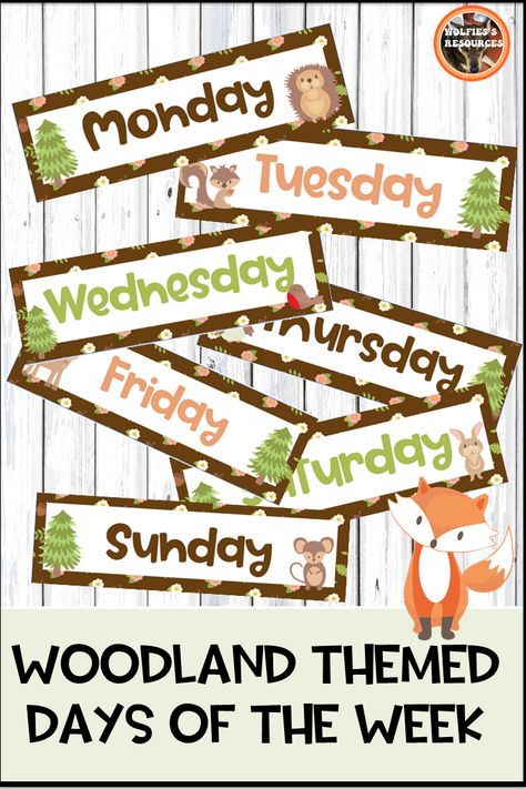 Woodland Classroom Theme Decor, Woodland Decorations Forest Theme, Woodland Classroom Theme, Forest Theme Classroom, Classroom Ceiling, Forest Classroom, Classroom Name Tags, Forest Animals Theme, Daycare Themes