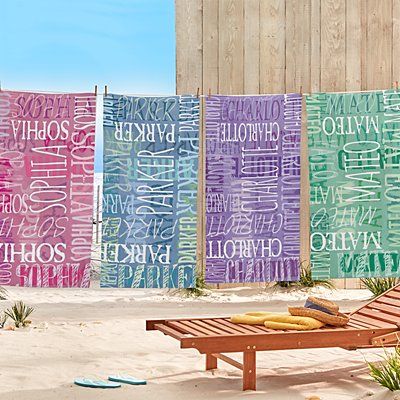 Personalized Gifts for Kids | Personal Creations Graffiti Names, Personalized Beach Towel, Unique Personalized Gift, Employee Gifts, Summer Gift, Beach Bum, Beach Pool, Beach Towels, Pool Party