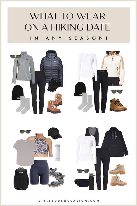 What To Pack For A Hiking Trip, Cold Weather Hiking Outfit, Winter Hiking Outfit Women, Walk Outfits, Walking Outfit Outdoor, Spring Hiking Outfits, Stylish Hiking Outfit, Hiking Date, Cute Hiking Outfits