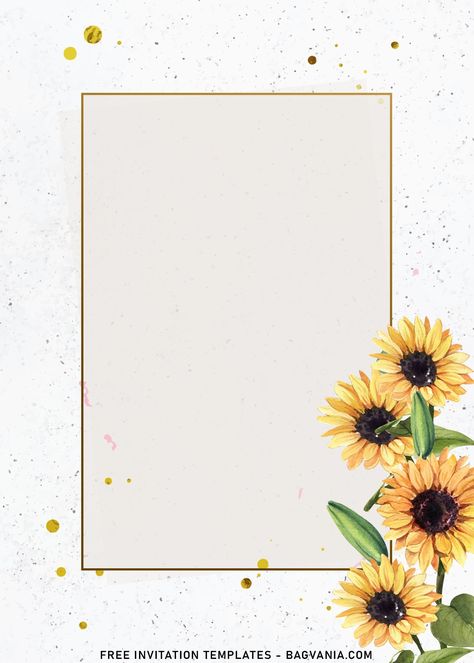 Get 7+ Soft Watercolor Sunflower Birthday Invitation Templates #free #freeinvitation2019 #birthday #disney #invitations #invitationtemplates Invitation Card Design Sunflower, Sunflower Border Frames, Watercolour Protea, Party Invitations Templates, Sunflower Baby Shower Invitations, Sunflower Template, Sunflower Invitations, Sunflower Birthday, Stationary Printable