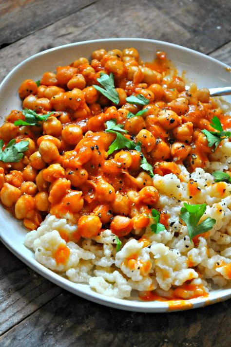 Vegan Chickpea Paprikash with Spaetzle  - Rabbit and Wolves What To Serve With Spaetzle, Vegan Spaetzle, Chickpea Paprikash, Rabbit And Wolves, Vegan Chickpea, Vegan Recipes Videos, Chickpea Recipes, Vegan Comfort Food, Vegan Cooking