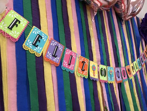 Mexican theme birthday banner using Cricut images. Fiesta banner Mexican Party Banner, Banner With Cricut, Mexican Banner, Cricut Birthday, Mexican Birthday, Banner Drawing, Fiesta Birthday, Happy Thanksgiving Quotes, Mexican Party