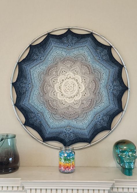 Rosewater Cocktail, Onyx Bathroom, Crochet Wall Art, Mandala Wall Decor, Swap Ideas, Mandala Wall Hanging, Crochet Mandala Pattern, Crochet Circles, Mandala Wall