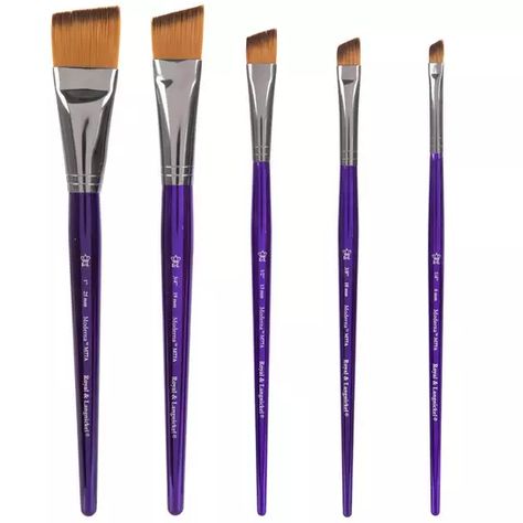 Moderna Paint Brushes - 5 Piece Set | Hobby Lobby | 2269330 Watercolor And Acrylic, Purple Acrylic, Hobby Lobby, Paint Brushes, Lobby, Blending, Premium Quality, Handles, Paint