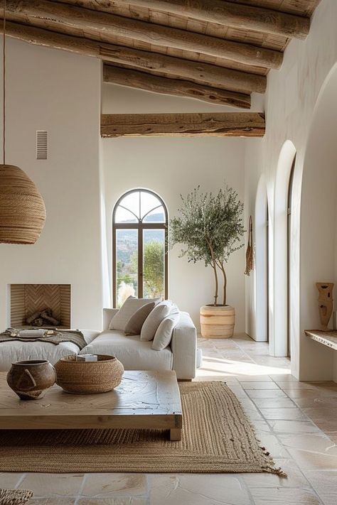 Natural Aesthetic Interior, Peaceful Home Interiors, Living Room Ideas Mediterranean, Portugal Interior Design, Mediterranean Interior Design Bedroom, Modern Mediterranean Homes Interior Design, Mediterranean Home Interior Design, Modern Mediterranean Interior Design, Modern Mediterranean Decor