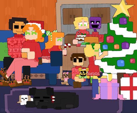 Afton Family Christmas, Christmas Fnaf, Afton Family Fanart, Christmas Oc, The Afton Family, Fnaf Images, Fnaf Ocs, Clown Stuff, Crying Child