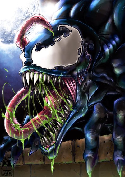 Venom Roaring, Marvel Symbiotes, Spiderman Villains, Marvel Masterpieces, Venom Art, Venom Comics, Captain Marvel Carol Danvers, Comic Villains, Marvel Venom