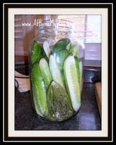 Best Dill Pickles EVER (Just like Clausen)  (Easy - No Canning!)  Ingredient list:      * 1 gallon cucumbers      * 1/3 cup dried minced onion       * 6 garlic cloves, peeled, and chopped small      * 1/2 tablespoon mustard seeds      * 6 heads fresh dill     * 1 1/2 quarts water      * 2 cups cider vinegar      * 1/2 cup canning salt  (do NOT use regular salt - use CANNING SALT) Homemade Pickles Dill, Dill Pickles, Homemade Pickles, Hungarian Recipes, Goulash, Pickling Recipes, Dill Pickle, Betty Crocker, Canning Recipes