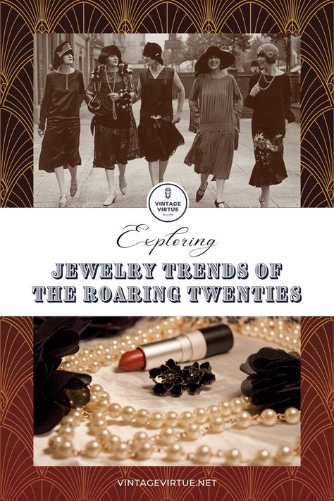 The 1920s often called the Roaring Twenties or the Jazz Age, was a time of significant social and cultural change. In terms of jewelry, the 1920s witnessed a departure from the ornate and heavily adorned styles of the previous era and embraced a more streamlined and modern aesthetic. The emphasis on self-expression and individuality in 1920s jewelry has impacted how we approach fashion today. Great Gatsby Jewelry, Popular Jewelry Trends, Gatsby Jewelry, Flapper Accessories, Cultural Change, 1920s Jewelry, The Jazz Age, Different Necklines, Egyptian Inspired