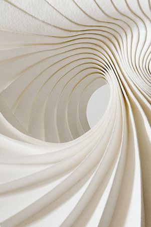 Plis courbes profondeur géométrie / RICHARD SWEENEY Richard Sweeney, Architecture Origami, Art Texture, Stil Inspiration, Curved Lines, Kirigami, Shades Of White, Paper Sculpture, Color Textures