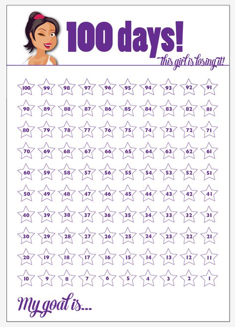 The Skinny Doll: 100 days! 100 Day Countdown, Countdown Template, 100 Day Plan, Countdown Calendar Printable, Calendar Printing, Free Calendar Template, 100 Day Challenge, Money Saving Techniques, Day Countdown