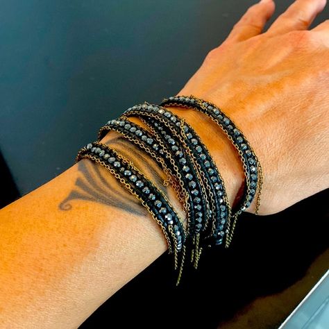 Chan Luu beaded wrap bracelet with dangling chains. Rare Beaded Wrap Bracelets, Beaded Wraps, Chan Luu, Wrap Bracelet, Bracelet, Chain