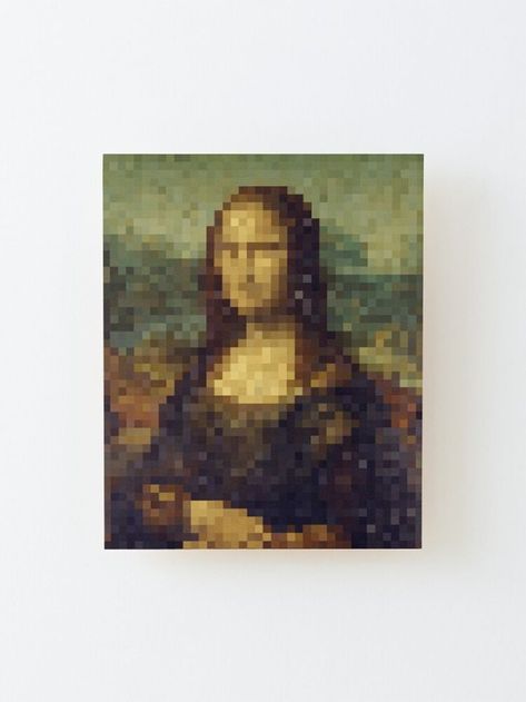 Mona Lisa Minecraft Painting Wood Mounted Print Mona Lisa Pixel Art, Cute Cozy Aesthetic, Pixel Art Poster, Minecraft Painting, Art Poster Design, Pixel Art Design, Cozy Aesthetic, Art Works, Love Art