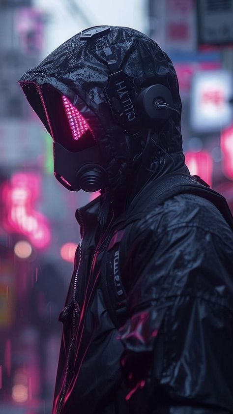 free wallpapers 4K robot, cyborg, hood, neon, glow for mobile and desktop Dark Mountains, Dark Black Wallpaper, Dystopian Future, Alternate History, Neon Glow, Retro Futuristic, Stars At Night, Weird Art, Human Emotions