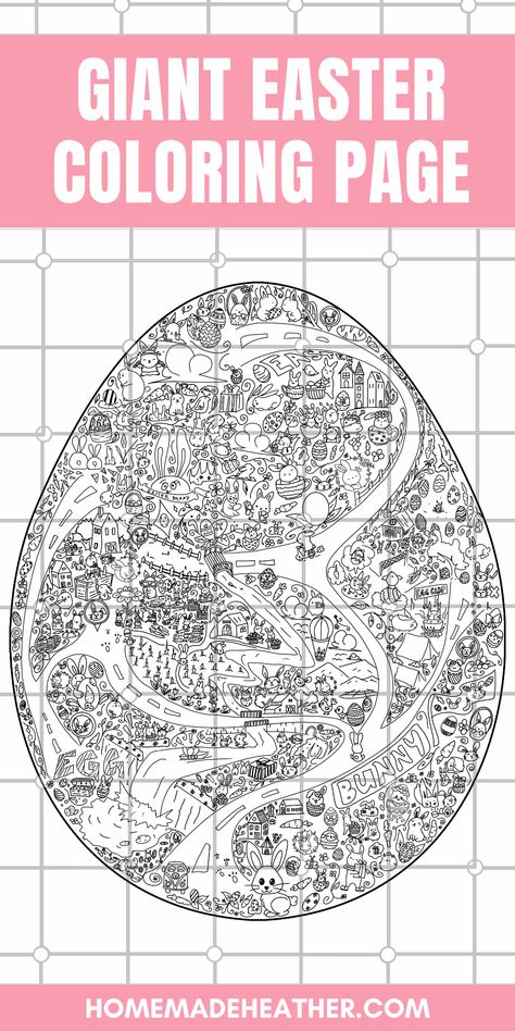 Giant Easter Coloring Page Påskeaktiviteter For Barn, Easter Coloring Pages Printable, Giant Easter Eggs, Easter Coloring Sheets, Egg Coloring Page, Easter Worksheets, Easter Egg Coloring Pages, Easter Bunny Colouring, Easter Drawings