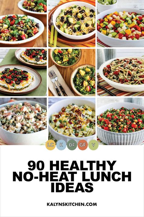 90 Healthy No-Heat Lunch Ideas Pinterest image. No Heat Lunch Ideas, Reheat Meals, Safety Preschool, No Heat Lunch, Lunches For Work, Lunch At Home, Spinach Salad With Chicken, Dr Livingood, Mediterranean Breakfast