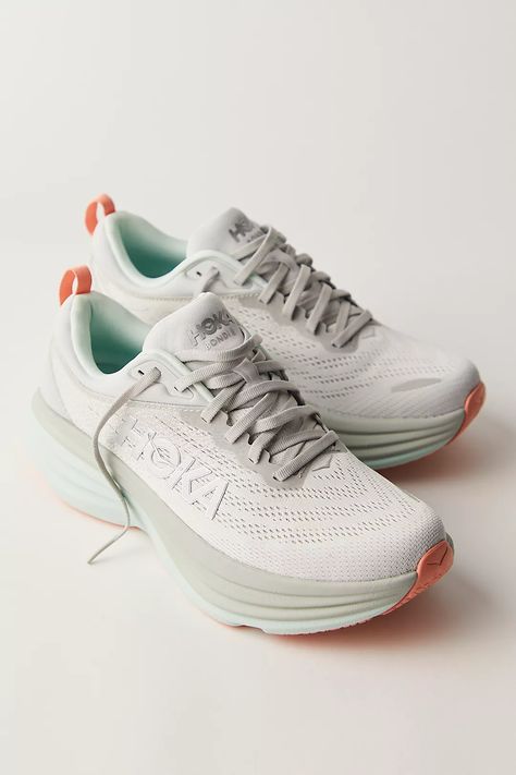 HOKA® Bondi 8 Sneakers | Free People Blue Cosmos, Peach Parfait, Hoka Bondi 8, Coral Peach, Sneaker Shopping, Pull Tab, Boho Clothing, Stardust, Boho Outfits