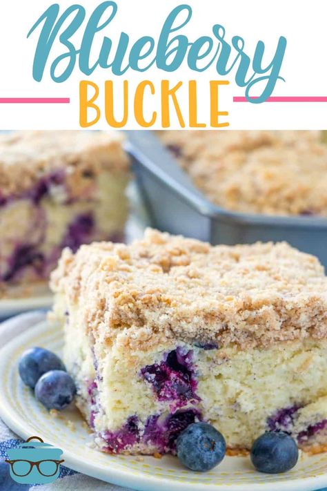 The best Blueberry Buckle! A soft and buttery coffee cake that's stuffed with blueberries and topped with a perfectly sweet crumb topping. Blueberry Buckle Cake, Buckle Cake, Blueberry Muffin Cake, Blueberry Buckle, Pumpkin Coffee Cakes, Blueberry Coffee, Blueberry Coffee Cake, Blueberry Desserts, Country Cook