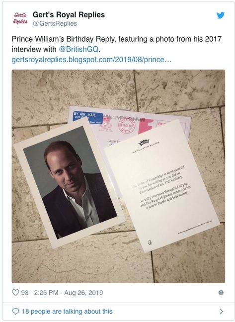 Prince William Sends Thank-You Notes to Fans Who Wished Him a Happy Birthday The royal sent a photo of himself alongside a thoughtful message. Prince William Birthday, 37 Birthday, Old Prince, 36th Birthday, Wales Family, Prince Williams, Thank You Letter, Duke Of Cambridge, Birthday Thank You