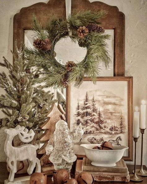 Pin by Rachel Legros on Christmas Cheer | Holiday decor christmas, Christmas decorations rustic, Cozy christmas decor Christmas Living Room Decor Ideas, Christmas Living Room Decor, French Country Christmas, Christmas Vignettes, Cozy Christmas Decor, Christmas Living Room, Neutral Christmas Decor, Christmas Decor Inspiration, Country Christmas Decorations