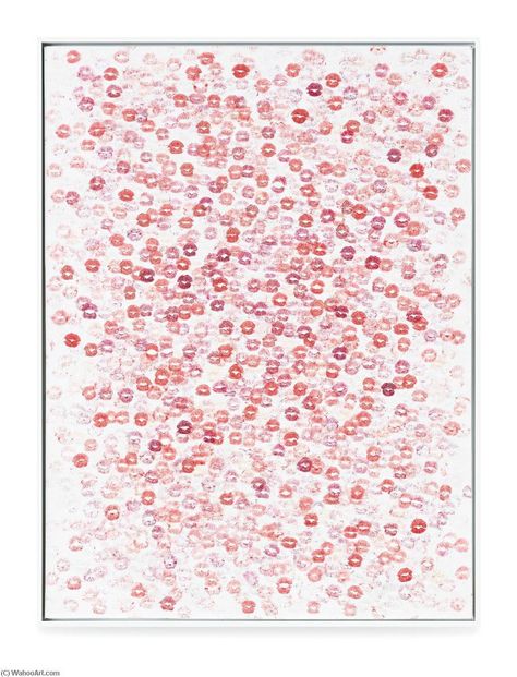 Artwork Replica | Untitled (A Million Kisses in Your Lifetime) by Dan Colen | WahooArt.com Dan Colen, Kiss Painting, Kiss Mark, Chanel Lipstick, Contemporary Abstract Art, Miss Dior, Conceptual Art, Hanging Art, Book Aesthetic