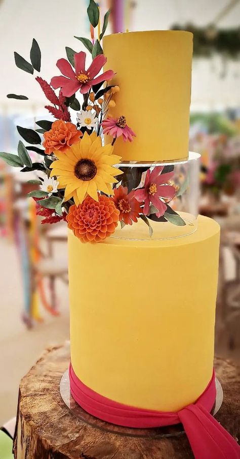 30. Yellow Wedding Cake with Bright Flowers A wedding dress might be the biggest part of the bride’s fashion and you can’t deny that...