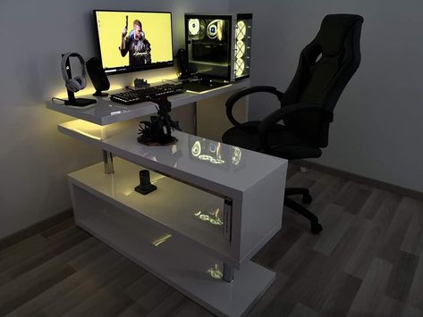 Gaming Corner, Computer Desk Setup, Home Studio Setup, Gamer Room Decor, Video Game Room Design, Deco Studio, Bedroom Setup, Room Redesign, Computer Room