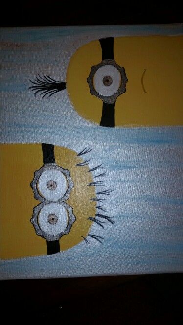 Minions painting Camp Painting, Minion Painting, Minion Drawing, Cute Canvas, Minion, Painting Ideas, Mario Characters, Drawings, Canvas