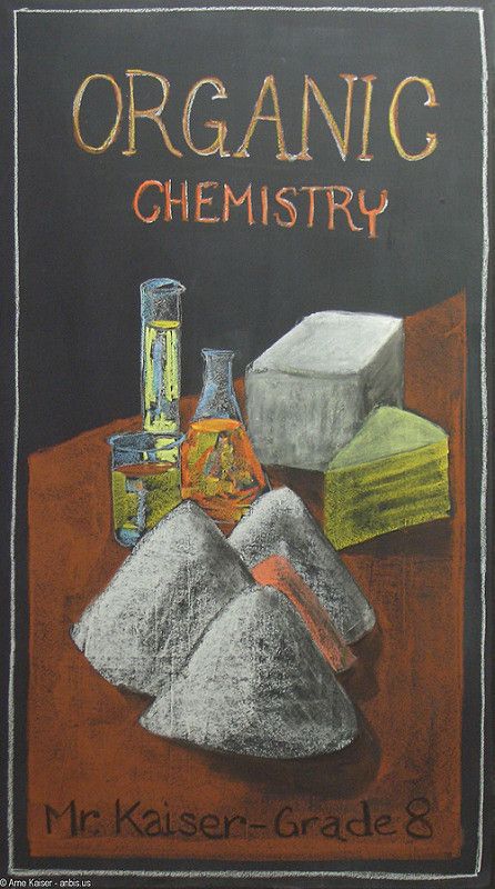 Chalkboard Pictures, Chalkboard Drawing, Blackboard Drawing, Chemistry Art, Middle School Literacy, 8th Grade Art, Chalkboard Drawings, 8th Grade Science, Middle School Writing