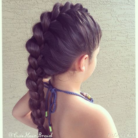 Dragon braid/ braids Peinados Cute, Cute Up Hairstyles, Dragon Braid, Hair Braid Diy, Side Braids, Cute Toddler Hairstyles, Tail Braids, Braided Hair Tutorial, Easy Hair Cuts