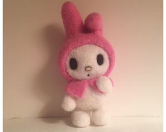 Needle Felted Sanrio, Felted Rabbit, Felted Crafts, Felting Diy, Needle Felting Diy, Felting Ideas, Felting Wool, Kawaii Sanrio, Needle Felting Projects