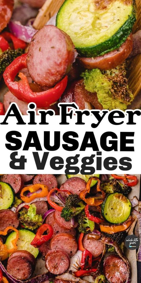 Low Carb Turkey Kielbasa Recipes, Andouille Sausage Air Fryer, Turkey Kielbasa Recipes, Keto Bowls, Air Fryer Sausage, Sausage And Vegetables, Turkey Kielbasa, Sausage And Veggies, 2024 Meals