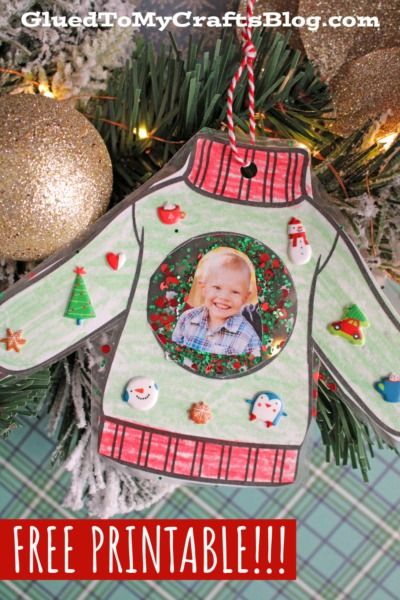 Christmas Sweater Ornament Craft For Kids - Glued To My Crafts