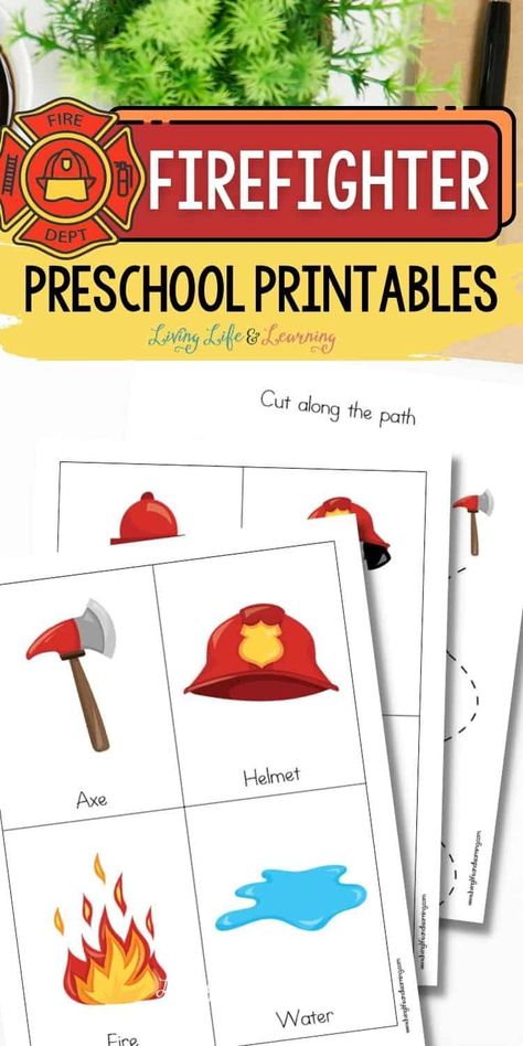 Firefighter Learning Activities, Fire Safety Scavenger Hunt Free, Firefighter Language Activities, Fire Safety Fine Motor For Toddlers, Fire Safety Preschool Free Printables, Fireman Activities For Kids, Firemen Activities For Preschool, Fire Safety Math Activities For Toddlers, Fire Truck Template Free Printable