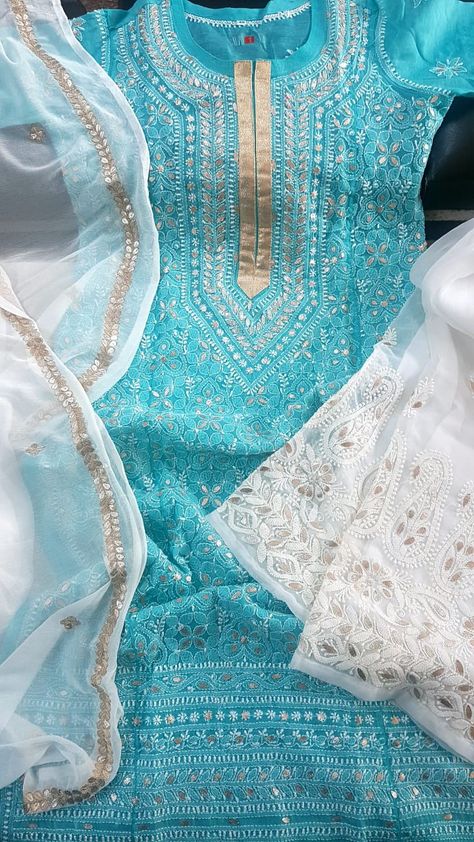 Chickenkari Kurti, Pant Design, Patiyala Suit, Indian Wedding Gowns, Chikankari Kurti, Half Saree Lehenga, Fancy Shirt, Pretty Quinceanera Dresses, Simple Kurta Designs