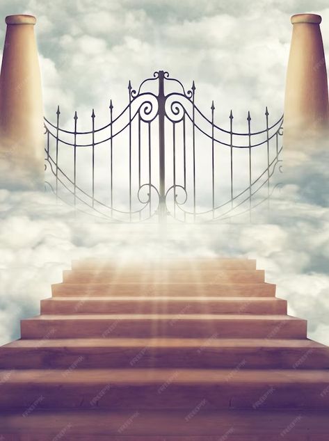 Premium Photo | Photo welcome to the afterlife shot of the pearly gates of heaven Pearly Gates Of Heaven, Gates To Heaven, Heaven Gates, Seasonal Pictures, Gate Of Heaven, Heaven Images, Gates Of Heaven, Road Painting, Dice Gifts