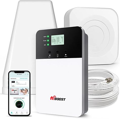 Amazon.com: HiBoost Cell Phone Signal Booster, Support up to 8,000 sq ft, Upgrade Kit with 2 Indoor Antennas, APP Support, 4G 5G LTE Data for All US Carriers -Verizon, AT&T, T-Mobile, Sprint ect, FCC Approved : Cell Phones & Accessories Cell Phone Booster, Cell Phone Signal Booster, Cell Phone Signal, Signal Boosters, Cell Tower, Newest Cell Phones, Signal Booster, T Mobile, Antennas