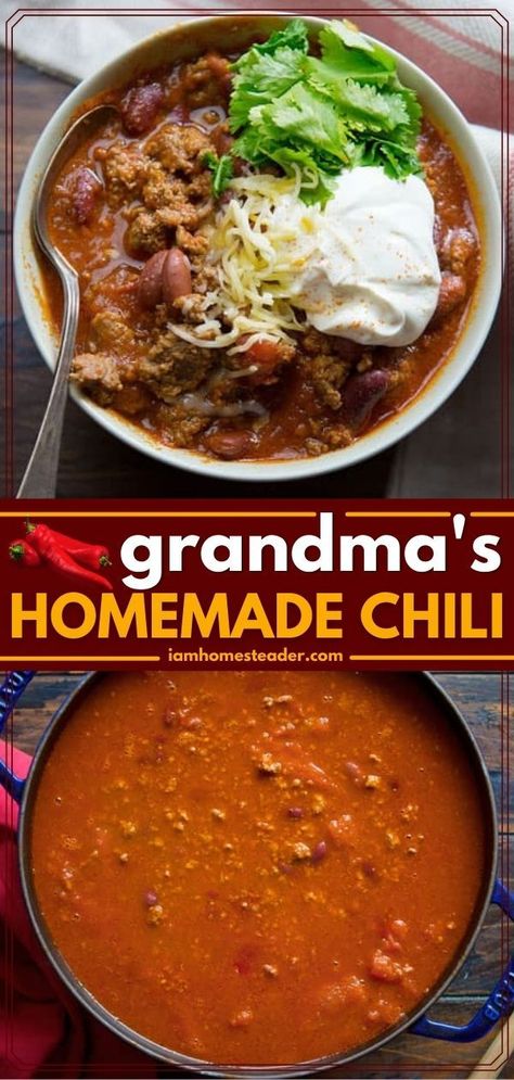 Old School Chili Recipe, School Chili Recipe, Super Easy Slow Cooker Recipes, Easy Homemade Chili, Homemade Chili Recipe, Recipe For Dinner, Family Dinner Ideas, Easy Main Dishes, Crockpot Chili