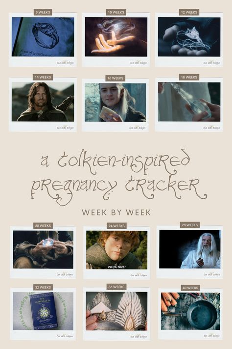 A Tolkien-Inspired Pregnancy Tracker, Week by Week — Tea with Tolkien Hobbit Baby Announcement, Lotr Baby Announcement, Lotr Pregnancy Announcement, Lord Of The Rings Baby Announcement, Lord Of The Rings Pregnancy Announcement, Book Pregnancy Announcement, Nerdy Pregnancy Announcement, Pregnancy Tracker, Future Planning