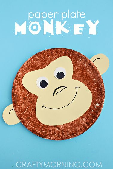 Paper Plate Monkey, Jungle Art Projects, Monkey Craft, Paper Plate Art, Jungle Crafts, Zoo Crafts, Zoo Animal Crafts, Paper Plate Animals, Maluchy Montessori