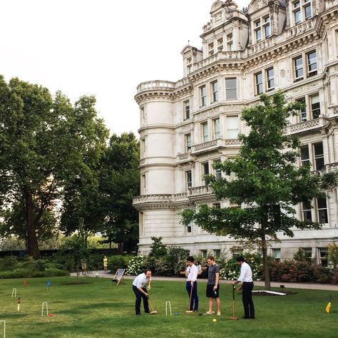 Croquet & Cocktails on Instagram: “Croquet & Cocktails in Inner Temple Garden last month. #croquetandcocktails #croquet #cocktails #londonevent” Croquet Aesthetic, Old Money Croquet, Croquet Sport, Croquet Garden Party, Wedding Croquet, Old Croquet Set Ideas, Croquet Set, Alice In Wonderland Croquet Scene, Croquet Party