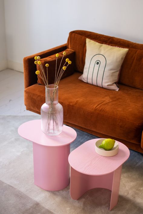 Pink Side Table, Fest Amsterdam, Exclusive Furniture, Remodel Bedroom, A Living Room, 로고 디자인, Fabric Sofa, Modern Interior Design, 인테리어 디자인